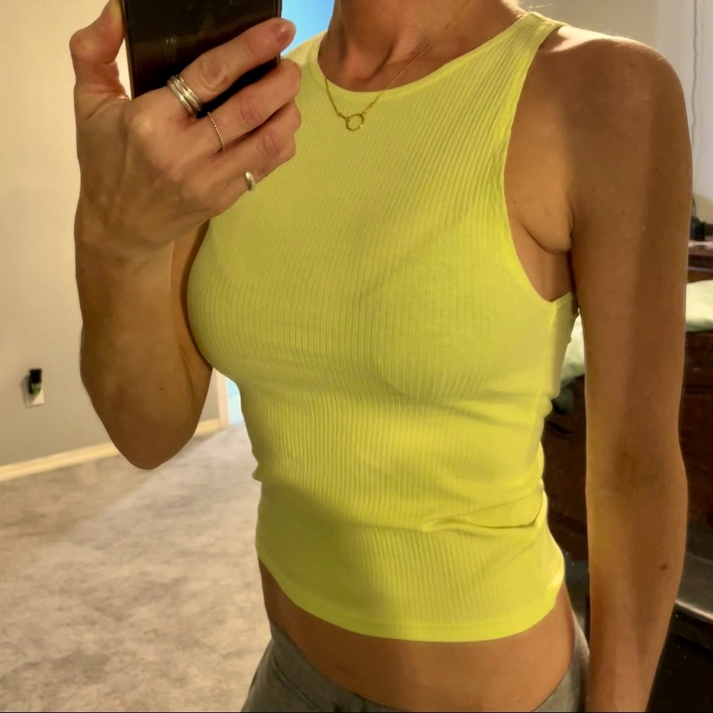 Topshop Neon Yellow Crop Top